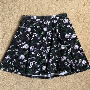 American eagle button up floral skater skirt